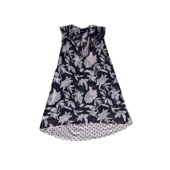 BLACK LABEL SAKS FIFTH AVENUE - Sheer Nylon Floral/Polka Dot Top (S) in Brown - Picture 2 of 6